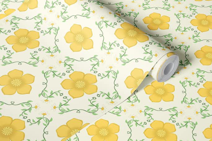 Simple buttercupwallpaper roll