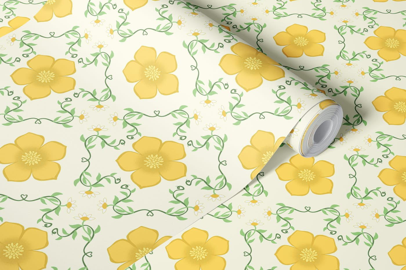 Simple buttercup wallpaper roll