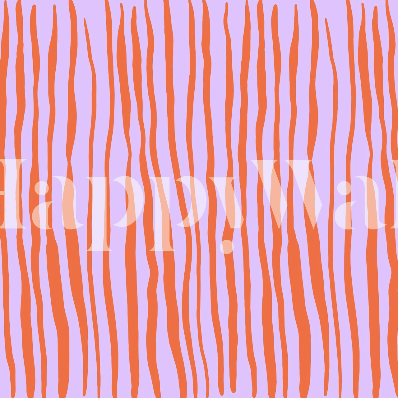 Pastel orange and violet vertical lines wallpaper in a room