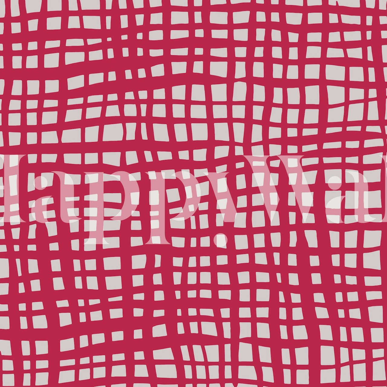 Retro grid pattern wallpaper in a room