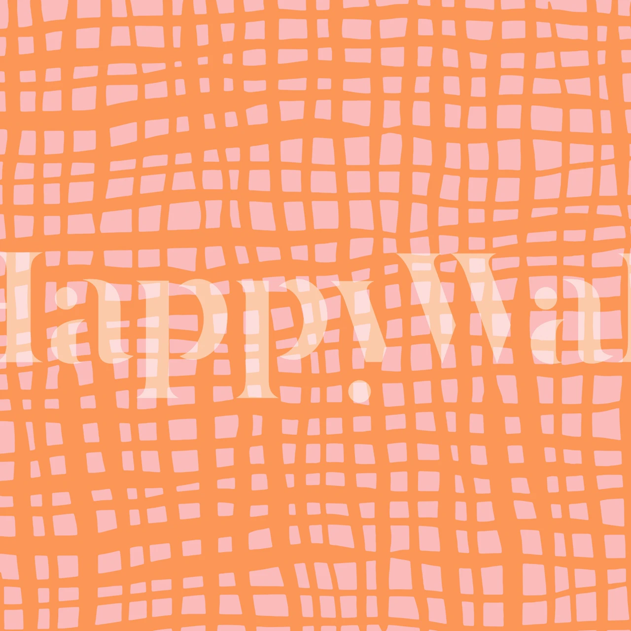 Orange retro grid pattern wallpaper with pink background