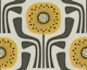 retro geometric flowers v1 - mustard, brown