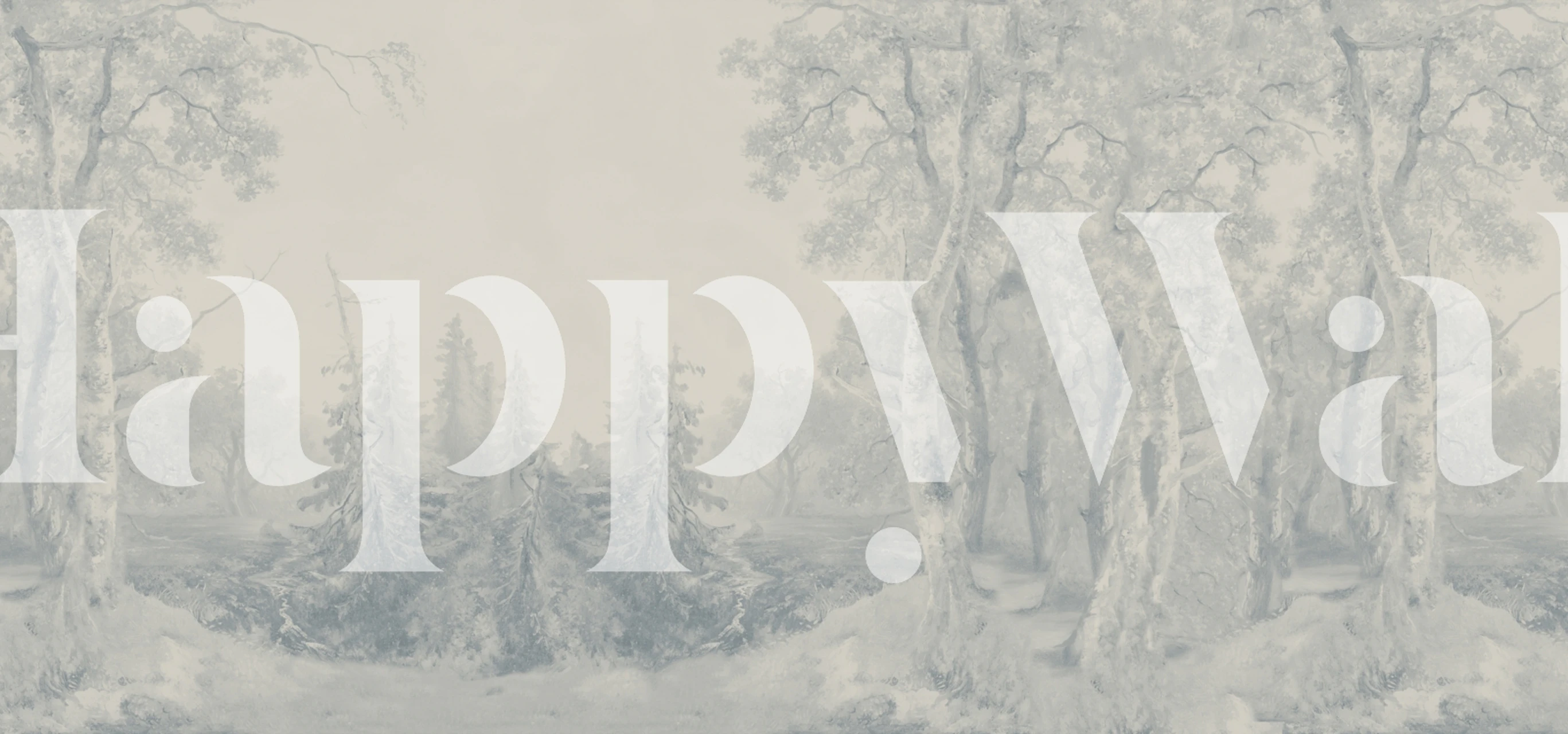 Papier peint Forest Landscape Blue dans une pièce