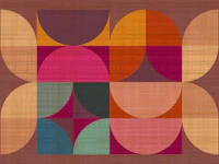 Mid-Century Modern Rainbow Rounds wallpaper