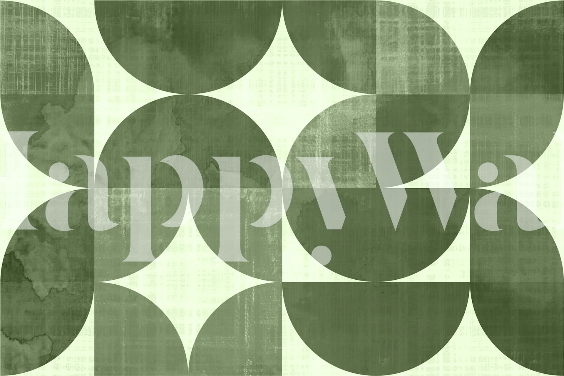 Mid-Century Modern Grøn Geometrisk Tapet