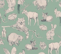 Forest Friends Mint tapete