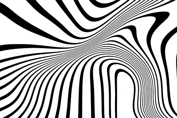Retro Black And White Wavy Optical Art