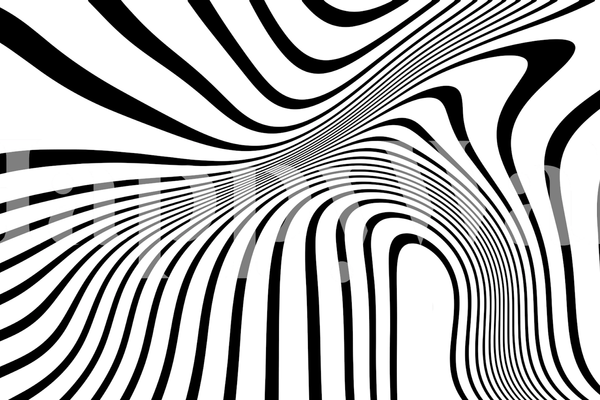 Black and white wavy lines create an optical illusion wallpaper