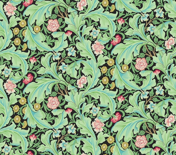 Victorian Leicester pattern on Black 2 larger