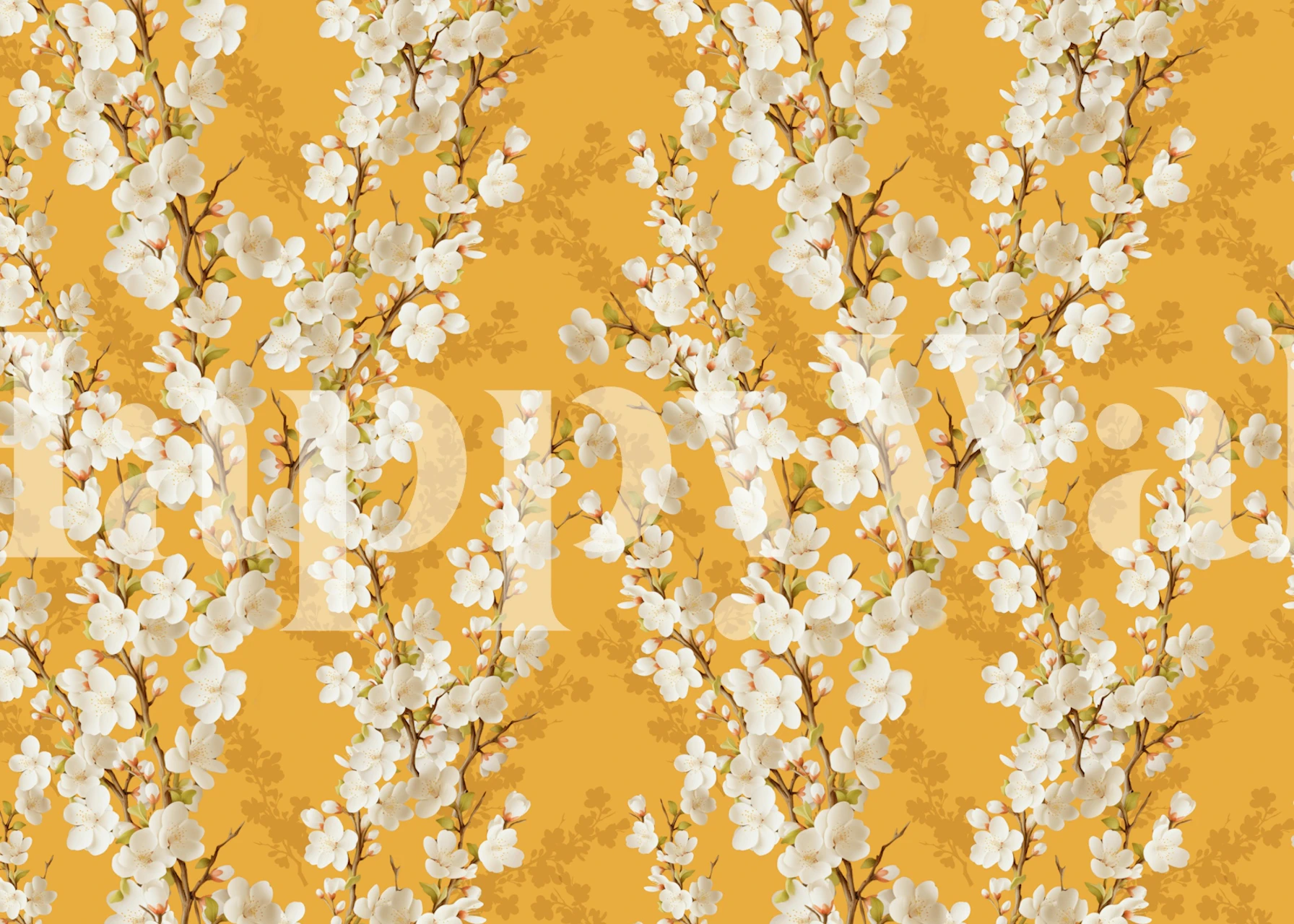 Cherry blossom branches tapet i et rum