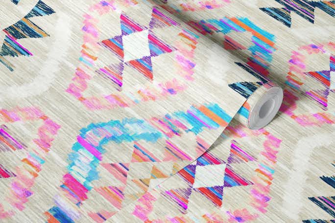 Woven Textured Pastel Kilim Printwallpaper roll