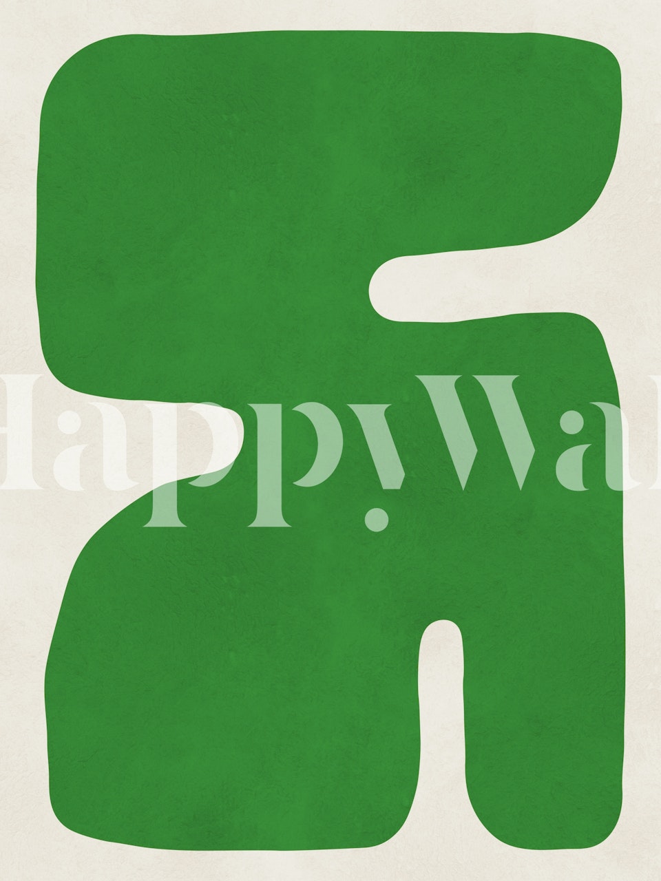 Fotomural forma abstracta verde sobre fondo blanco