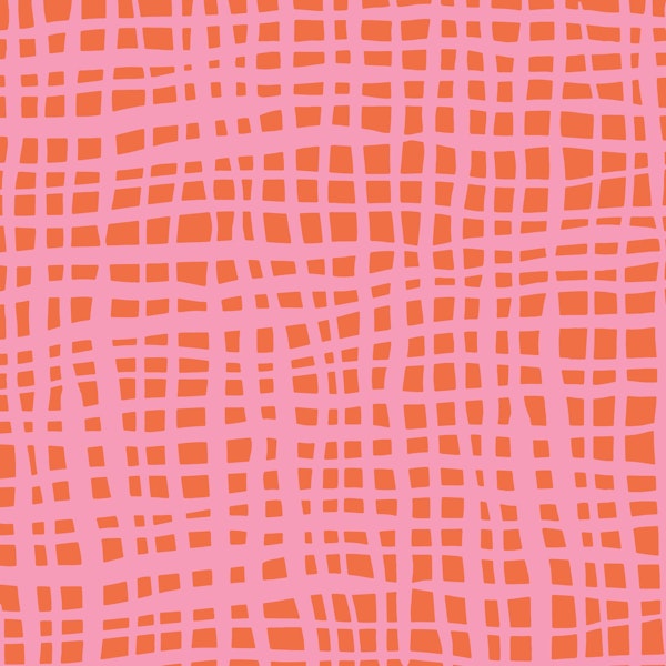 Retro grid pattern orange and pink