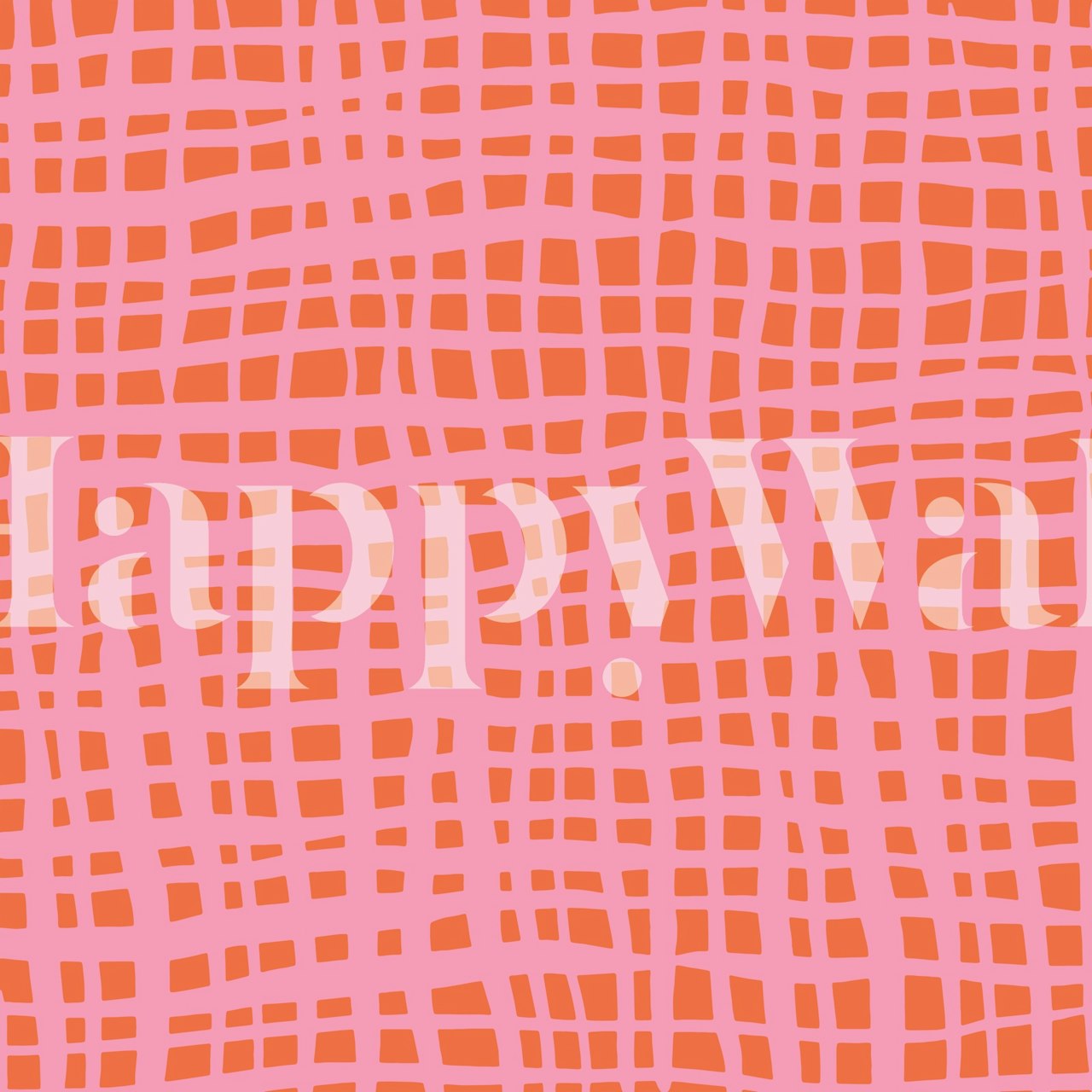 Retro grid pattern wallpaper dans une pièce