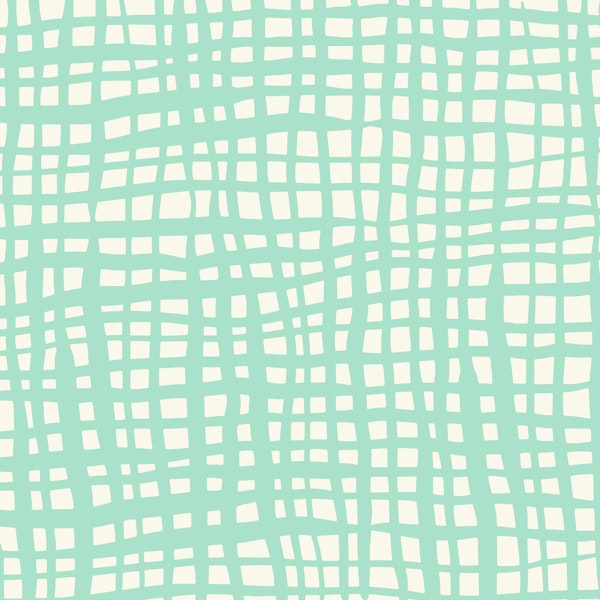 Retro grid pattern aqua and cream