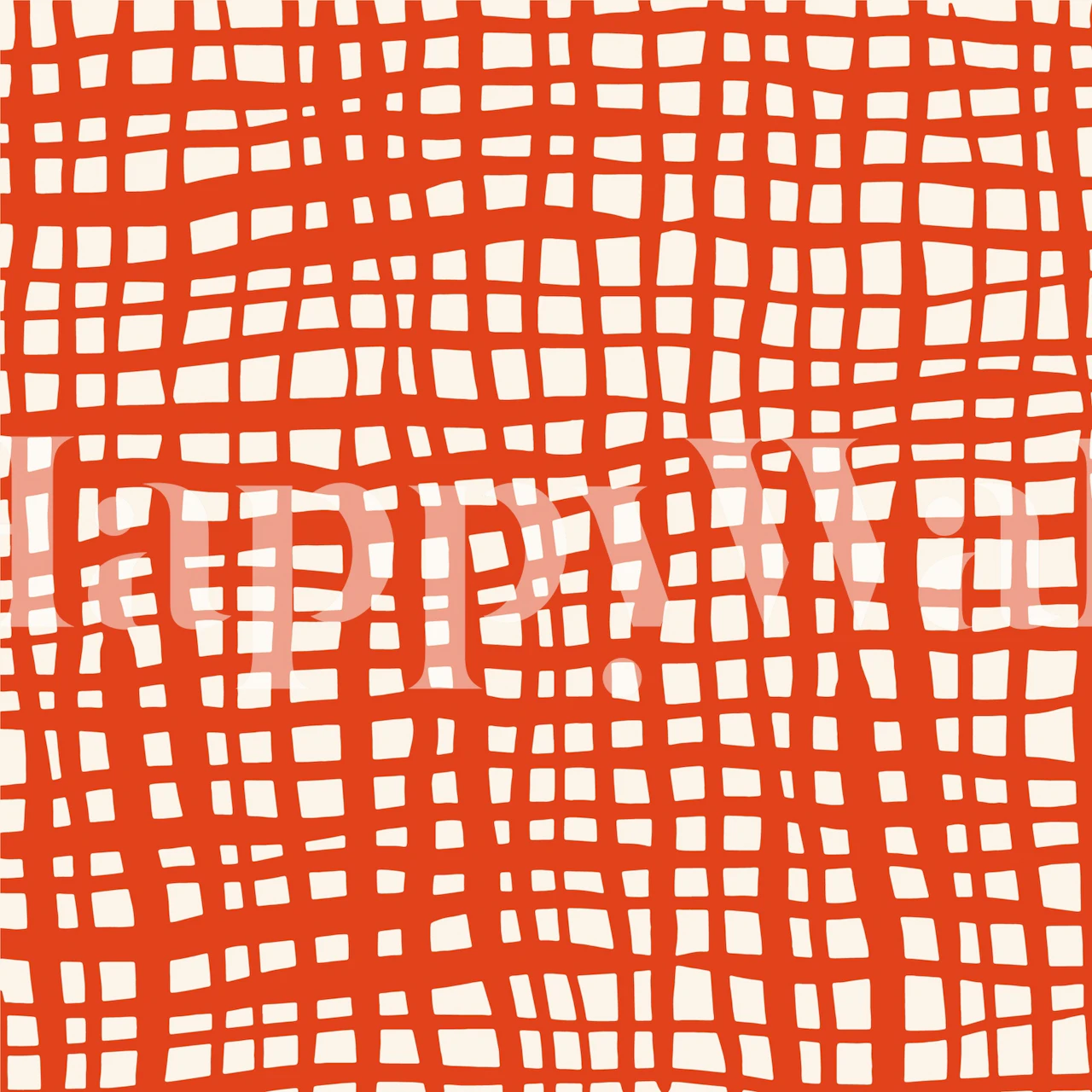 Retro grid pattern wallpaper in orange red