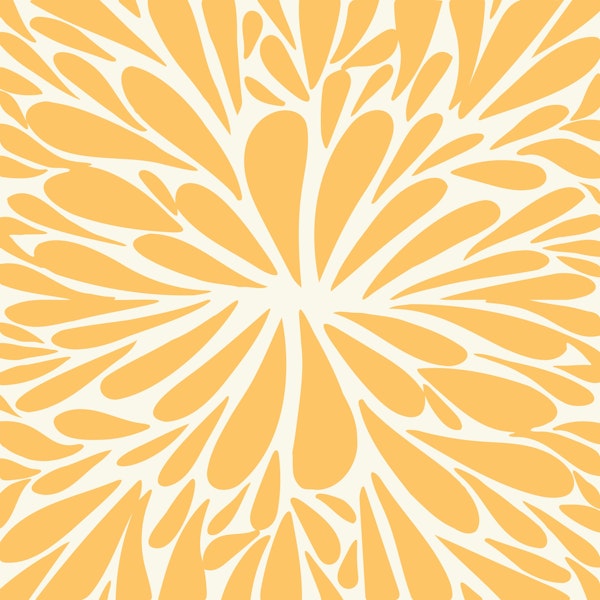 Abstract floral burst pattern yellow