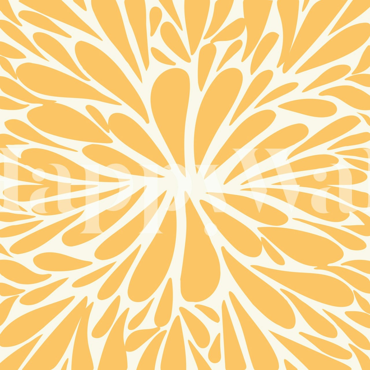 Yellow abstract floral burst pattern wall mural