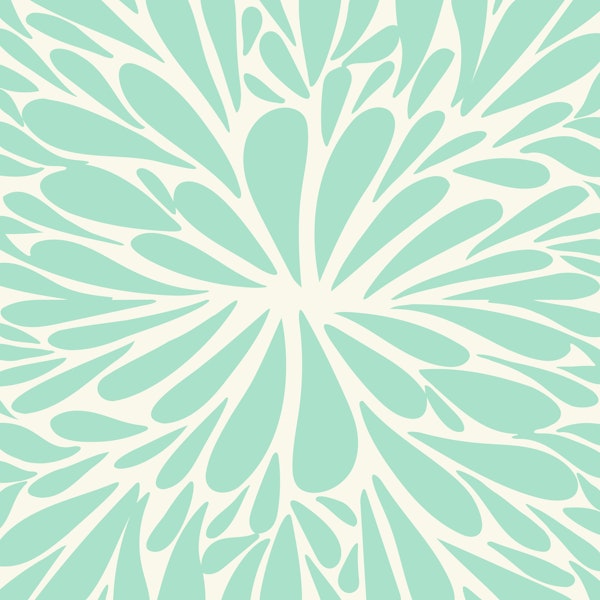 Abstract floral burst pattern aqua