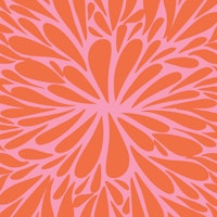 Abstract floral burst pattern pink and orange tapete