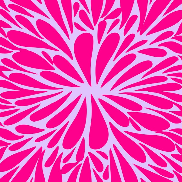 Abstract floral burst pattern magenta, violet