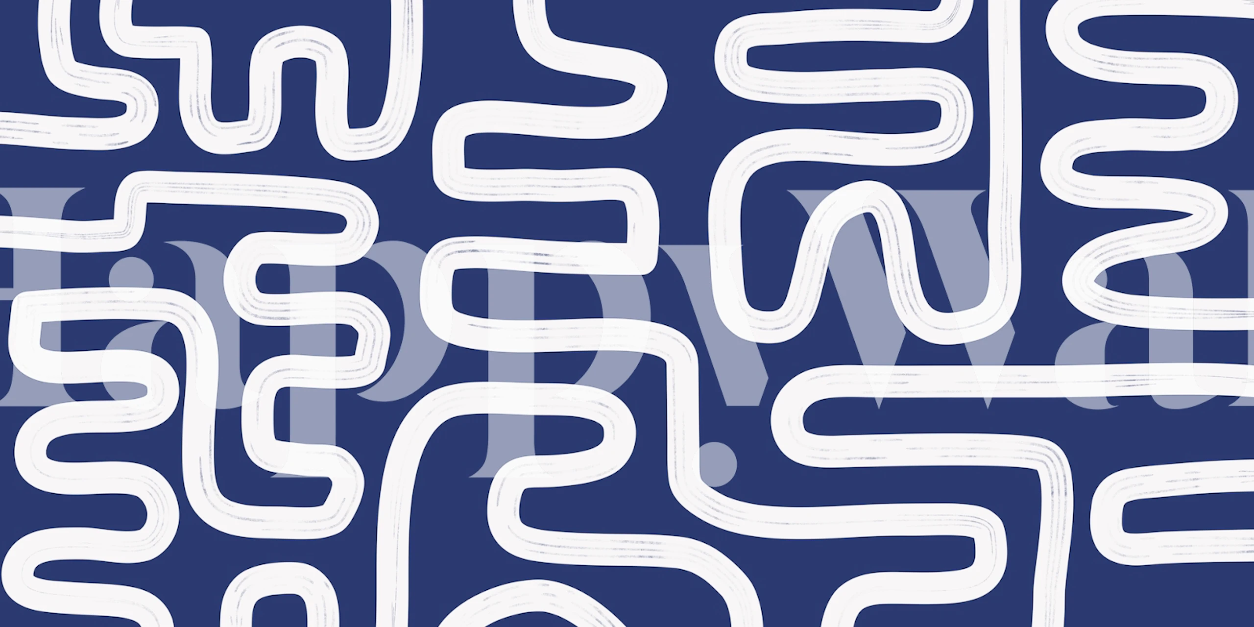 Abstract Line Blue 2 tapeta u sobi