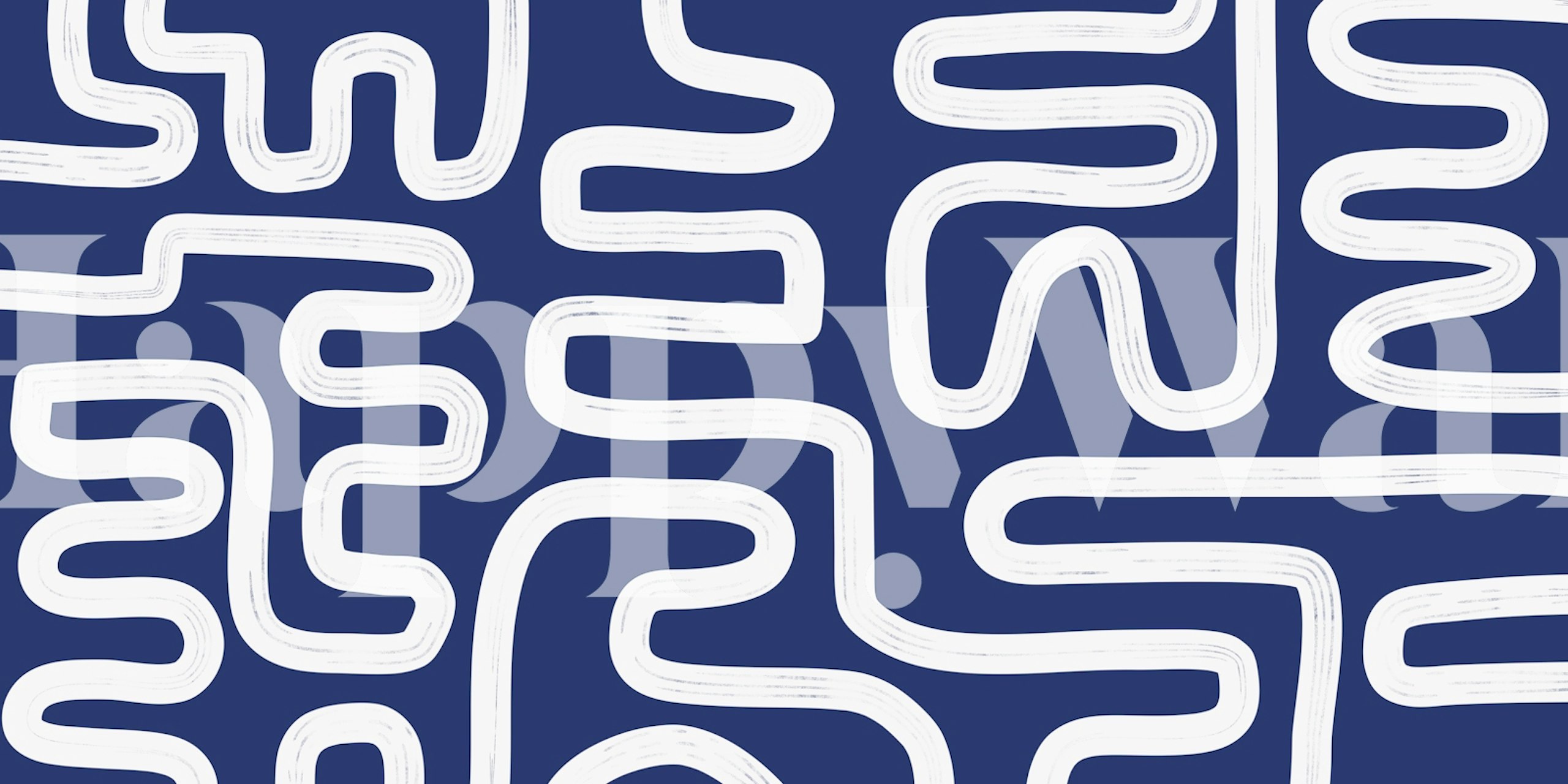 Abstract Line Blue 2 wallpaper in a room
