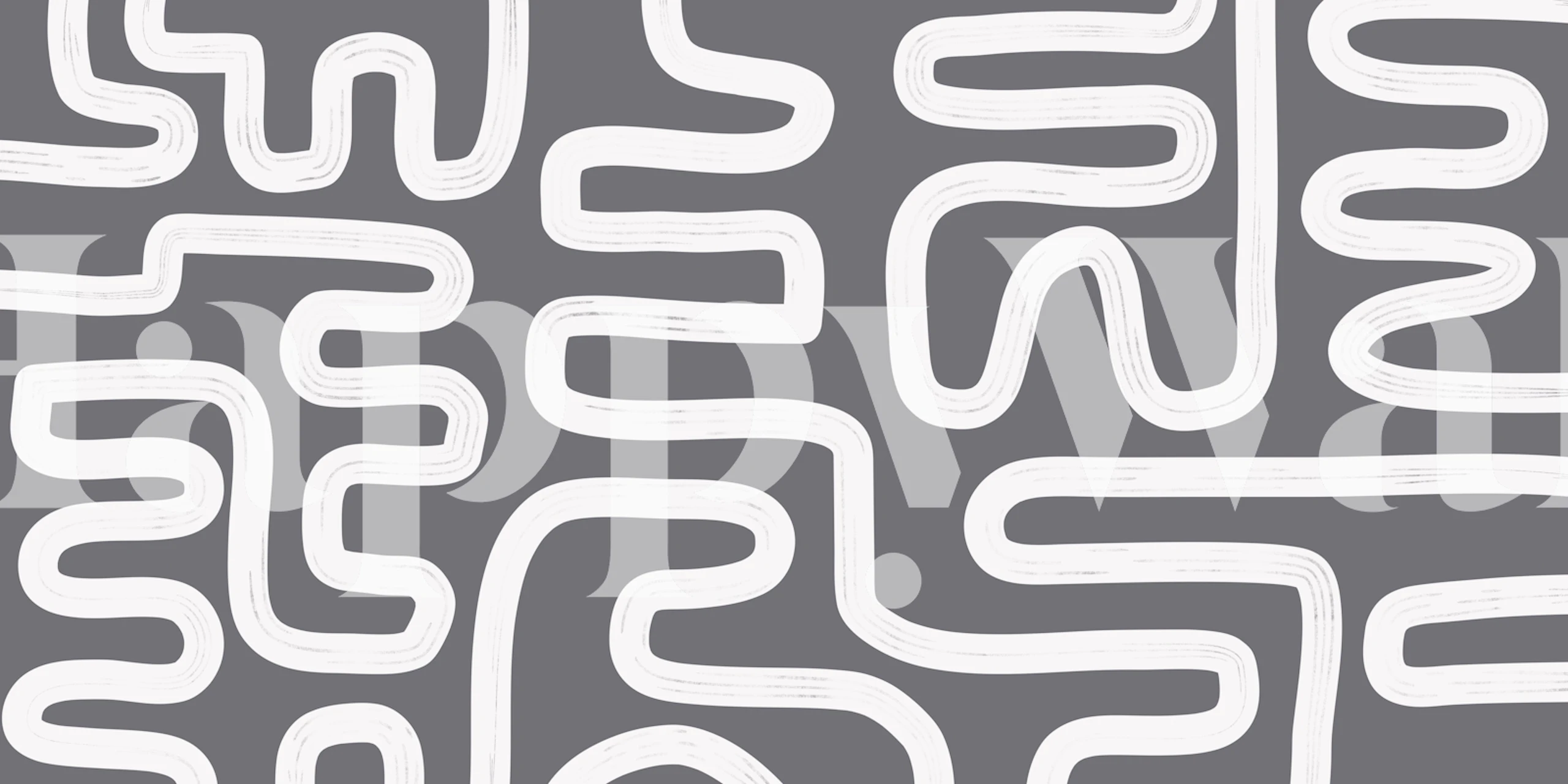 Abstract white line patterns on grey background wallpaper