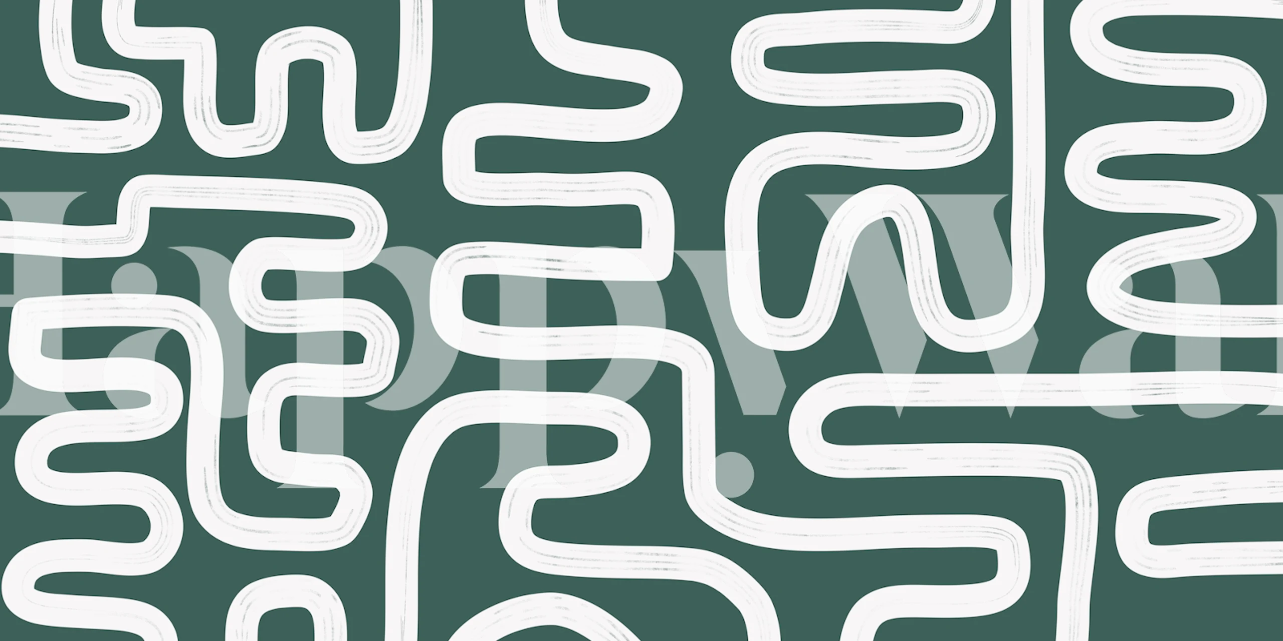 Abstract Line Green 2 tapet i et rum