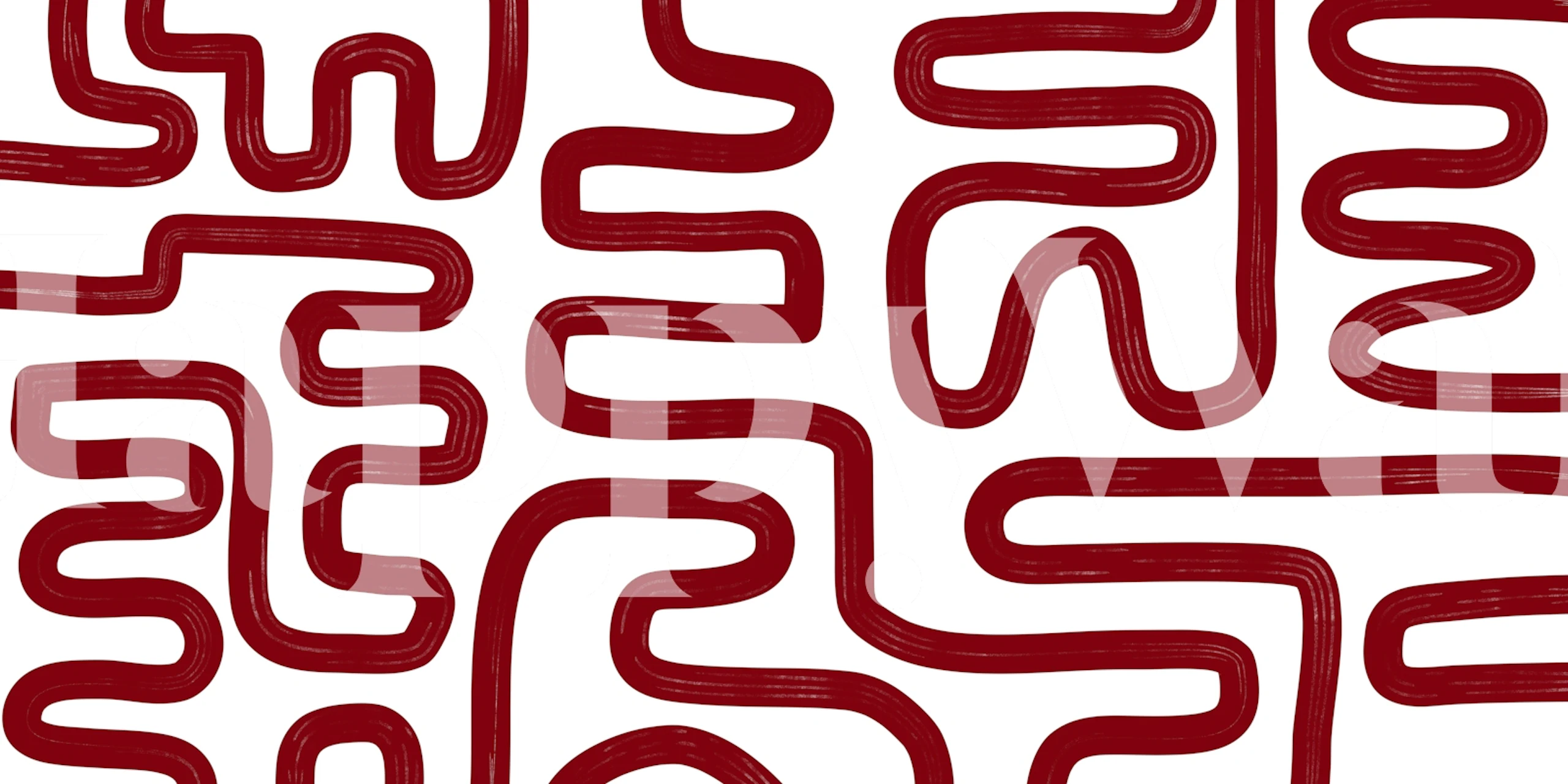 Abstract Line Red wallpaper in a room