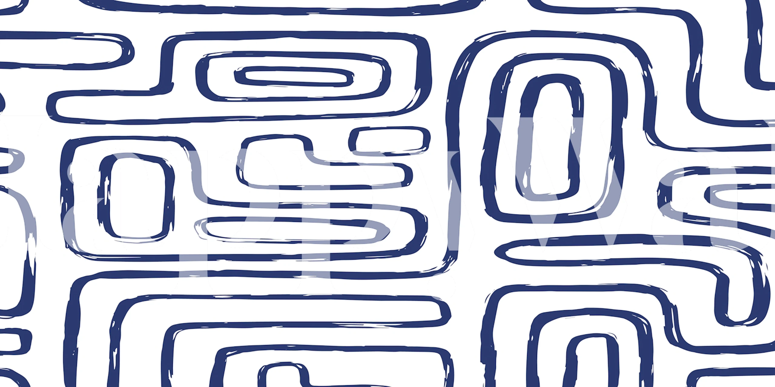 Abstract blue line pattern on white background wallpaper