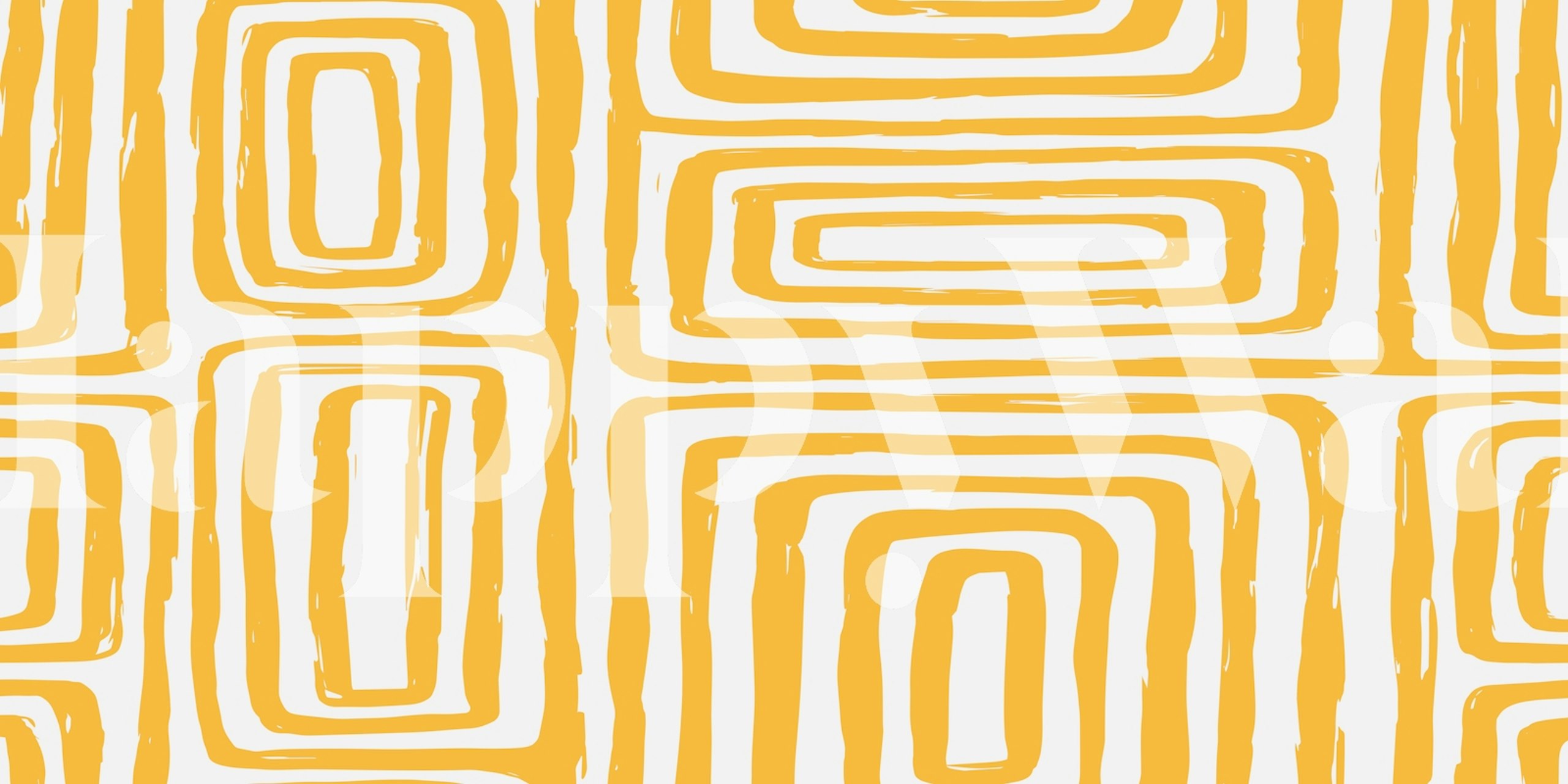 Abstract Garden Yellow wallpaper in a room