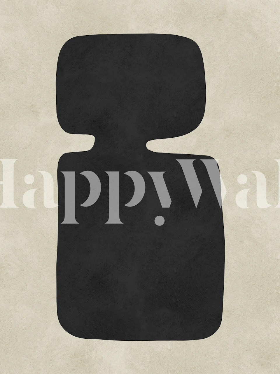 Black geometric shapes on a beige background wallpaper