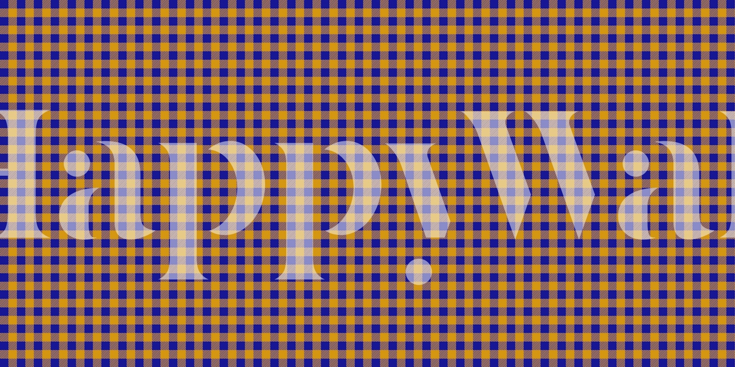 Abstract mustard and blue chessboard pattern wall mural