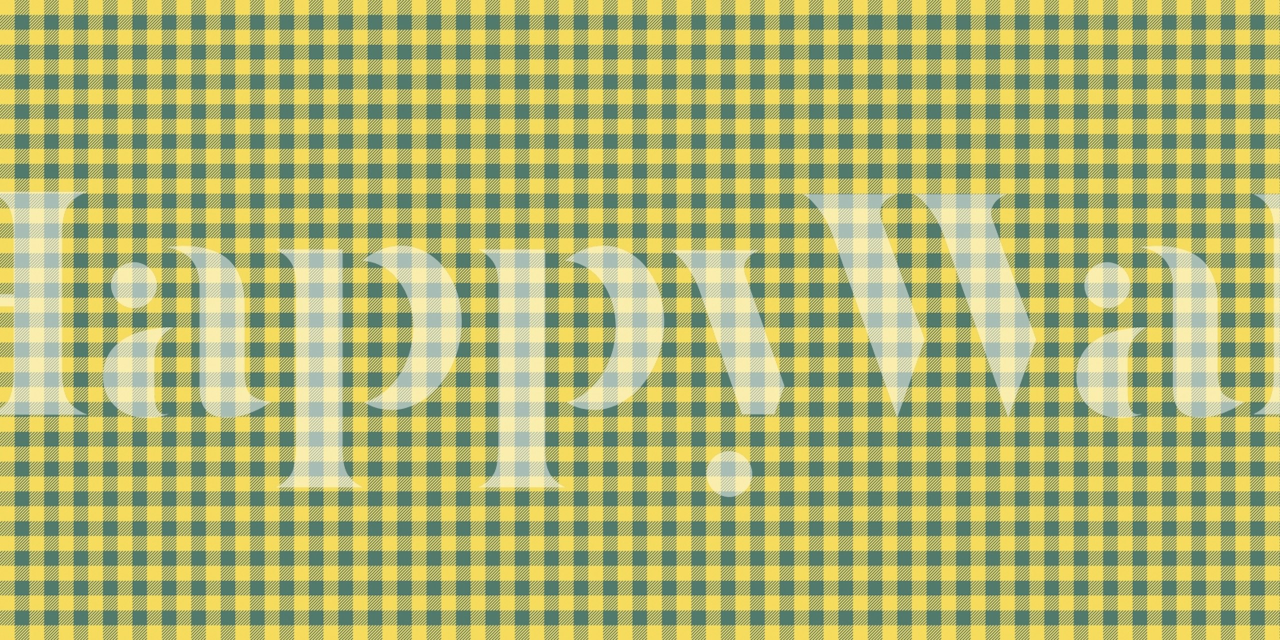 Abstract Chess Yellow Green behang in een kamer