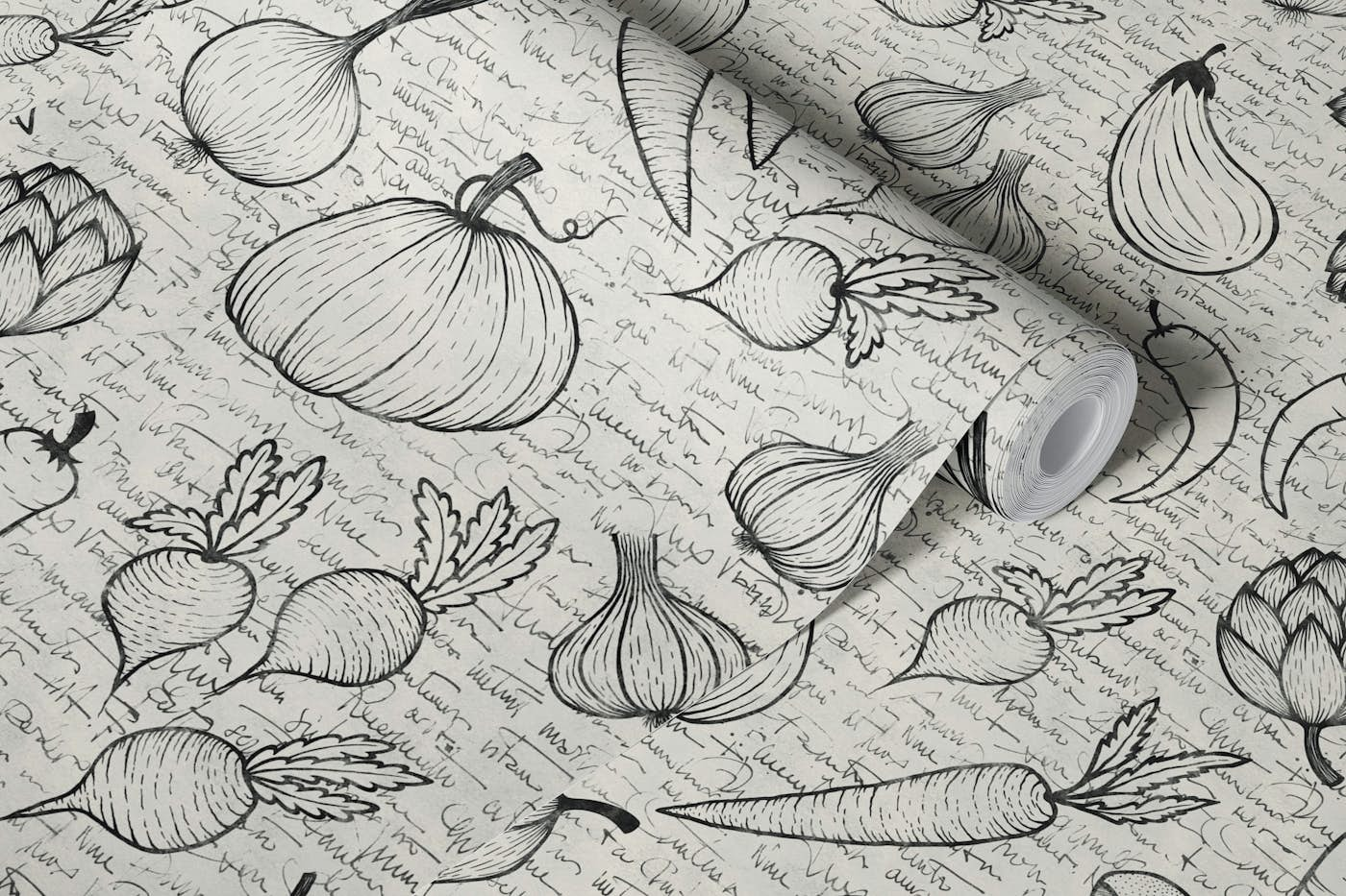 vegetable recipe notebook wallpaper roll