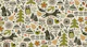autumn forest - green, mustard