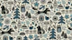 autumn forest - blue, teal