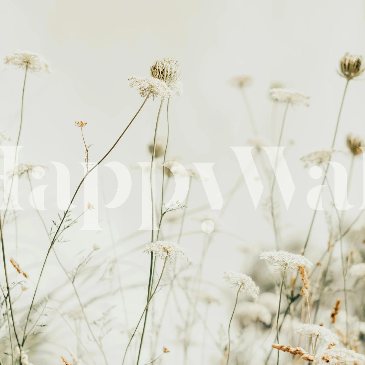Ethereal meadow with wildflowers and grass wall mural