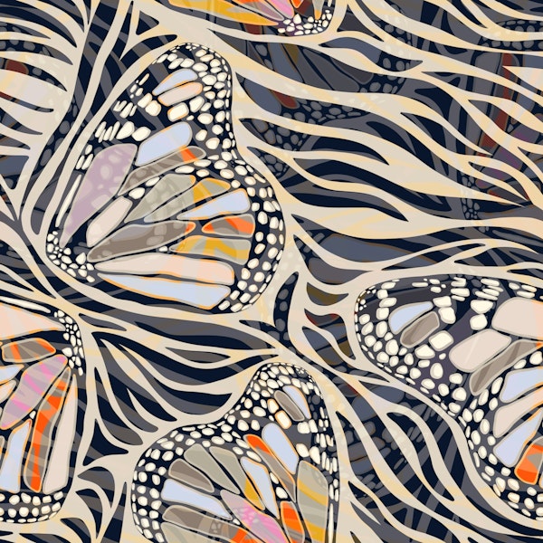 Maximalist Boho Zebra Butterfly • Earthy