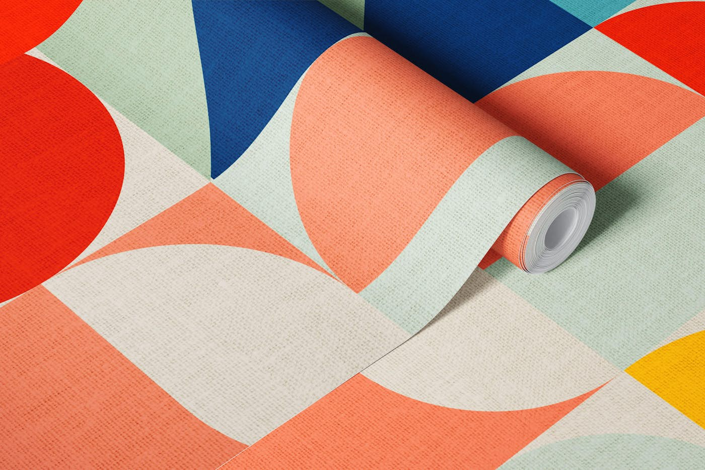 Mid Century Bauhaus Vivid 2 wallpaper roll