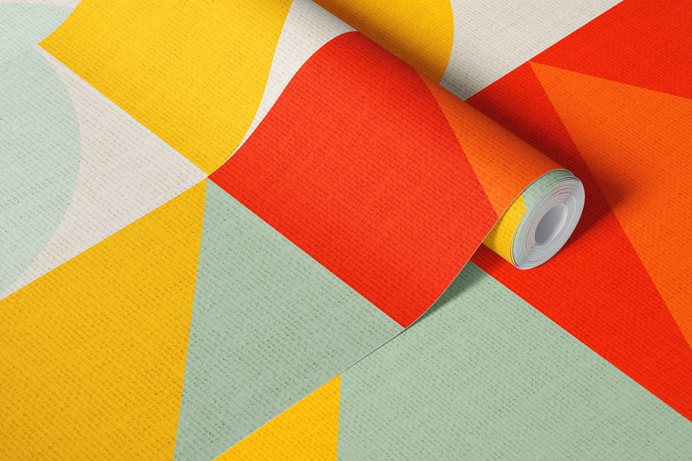 Mid Century Bauhaus Vivid 3 wallpaper roll