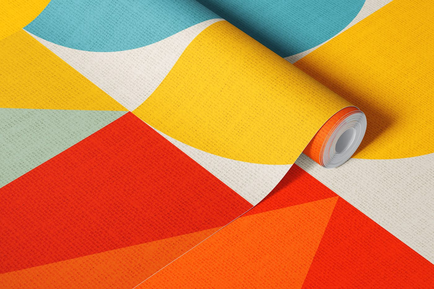 Mid Century Bauhaus Vivid 4 wallpaper roll