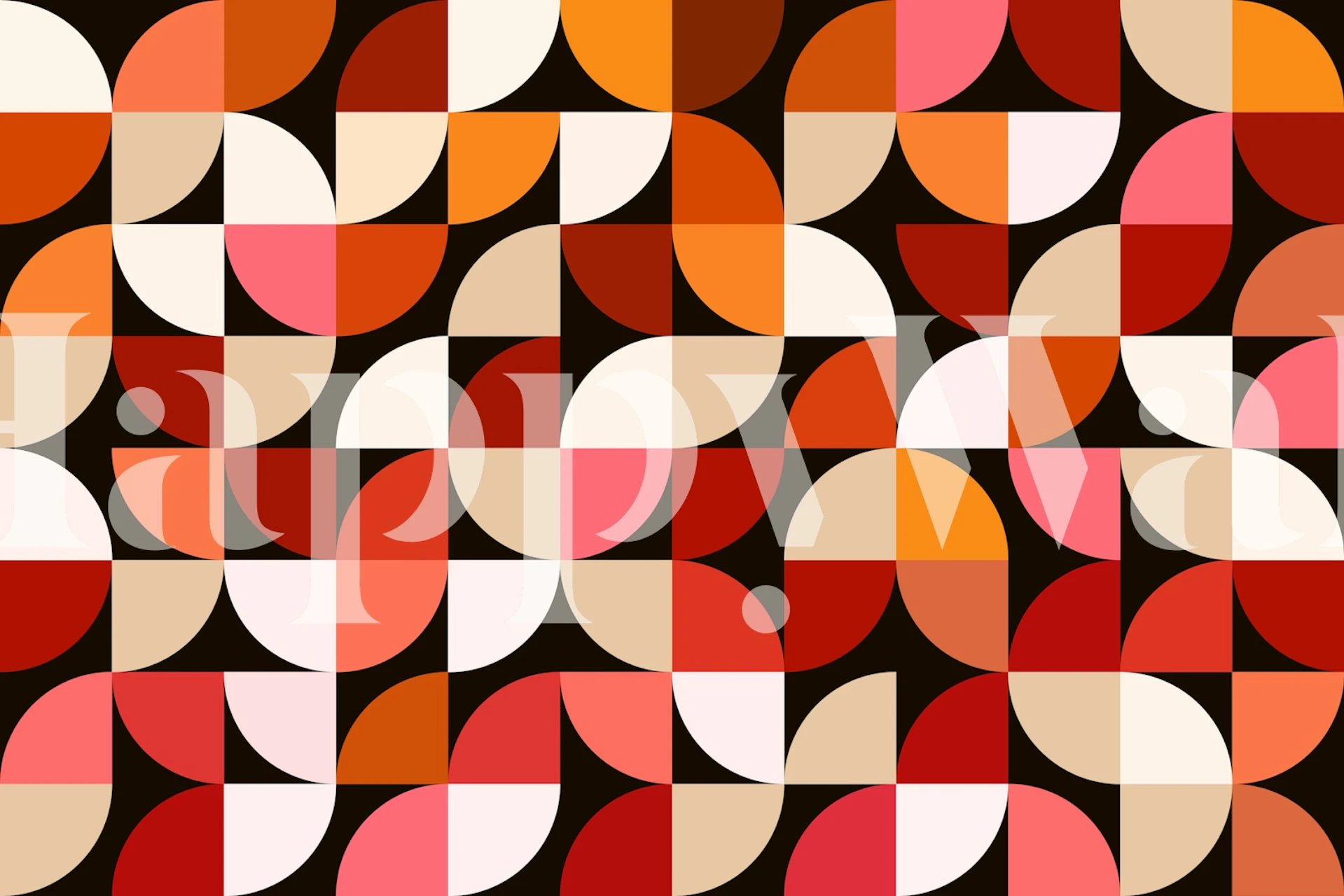 Semi Circles Pattern tapet i et rum