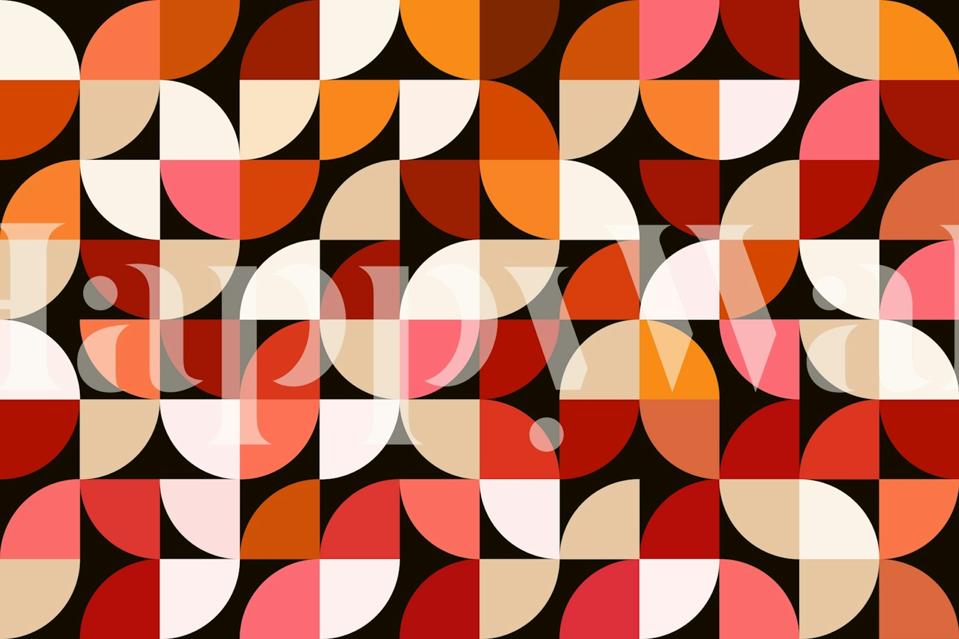 Tapeta Semi Circles Pattern u sobi