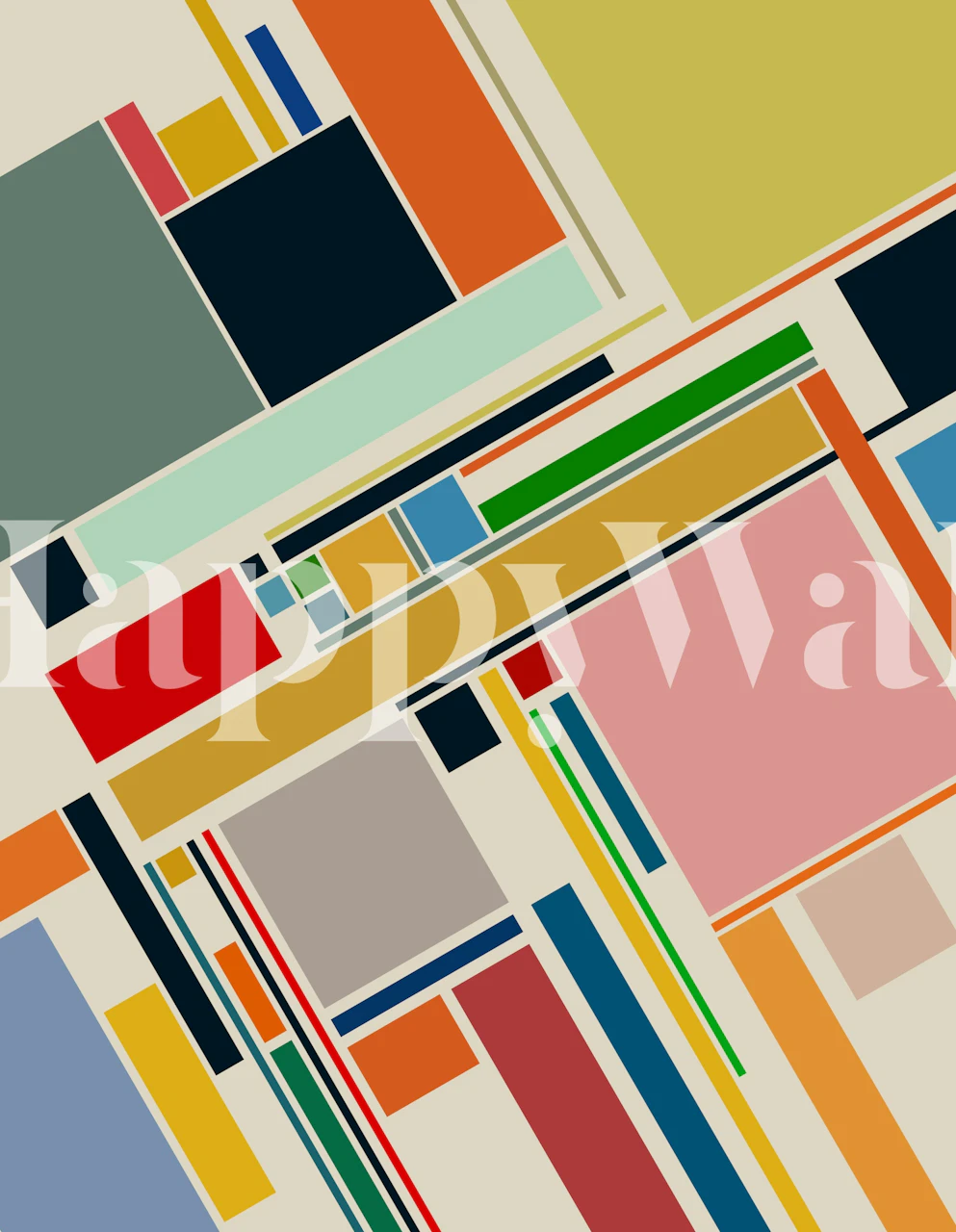 Colorful geometric patterns in various shapes and hues wallpaper