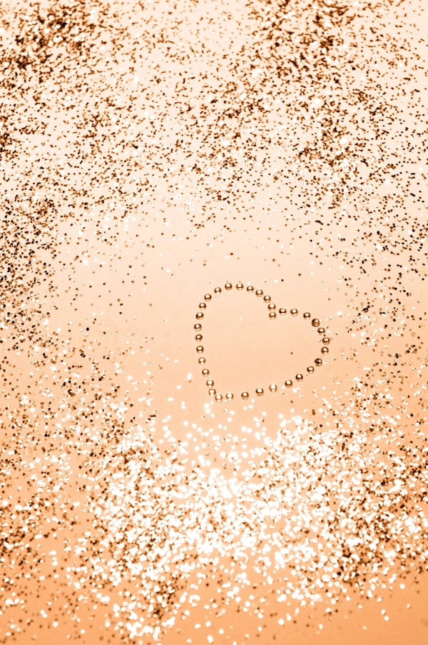 ORANGE Lady Glitter Heart 1