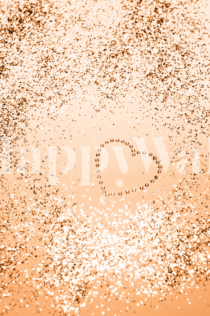 Orange Lady Glitter Heart Behang In Een Kamer