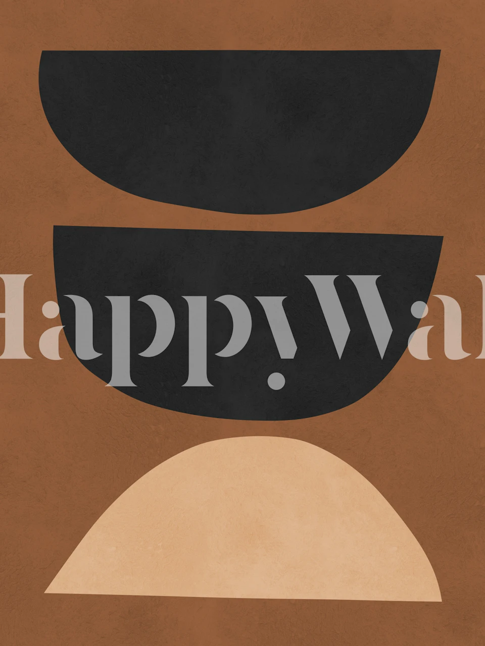 Geometric black and brown shapes on a textured background wallpaper