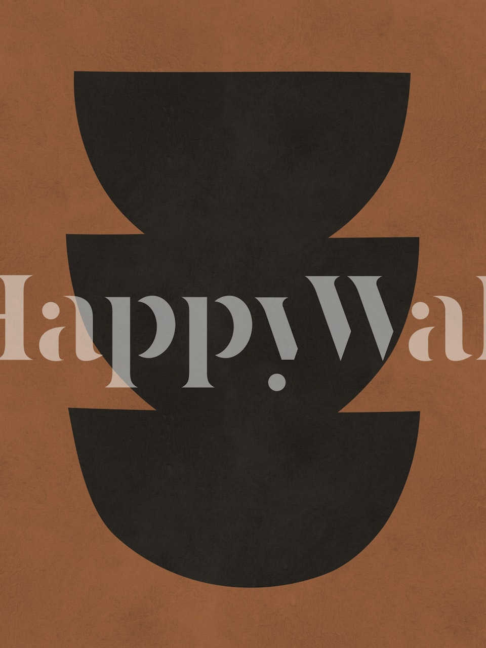 Tribal Shapes 6 fototapet med en djärv svart geometrisk design på en jordnära bakgrund